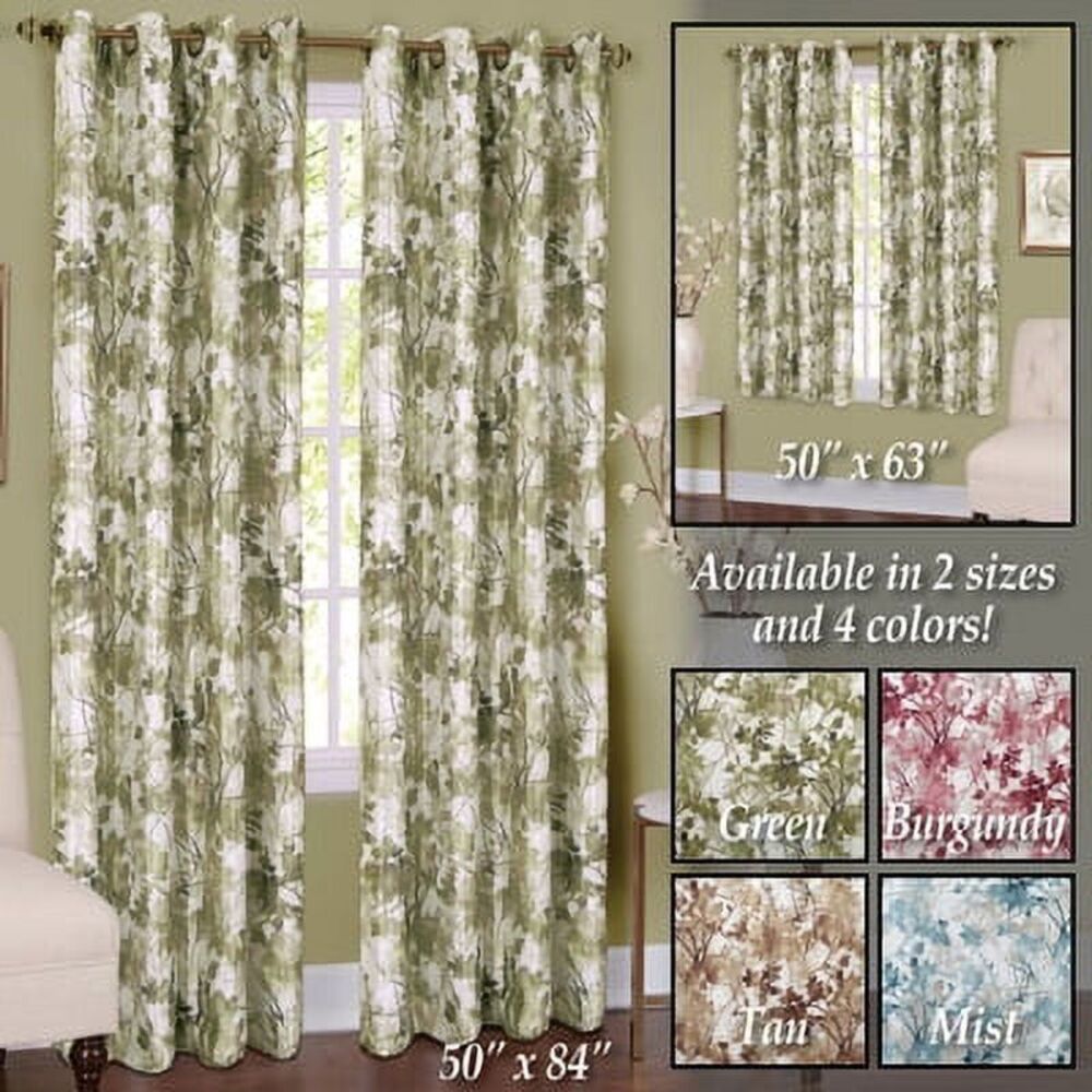 Collections Etc Tranquil Trees Grommet Top Insulated Room Darkening Thermal